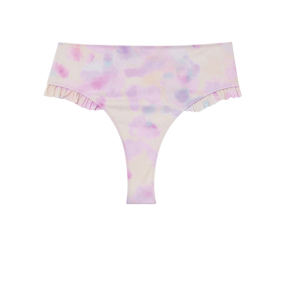 Pastelkleurige tie-dye bikinibroekje met hoge taille x romy - meerkleurig meerkleurig.
