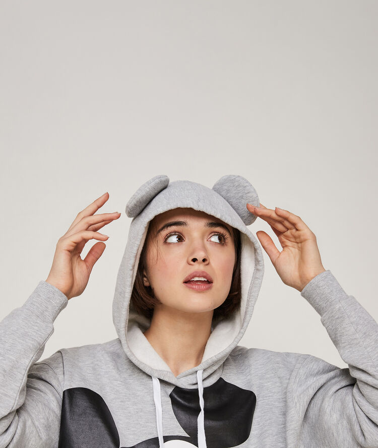 Sweater met mickey print doublemickiz grijs.