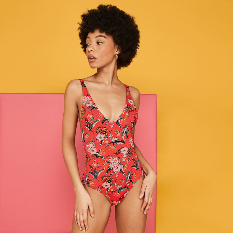 Maillot de bain rouge corail spaniz pink.