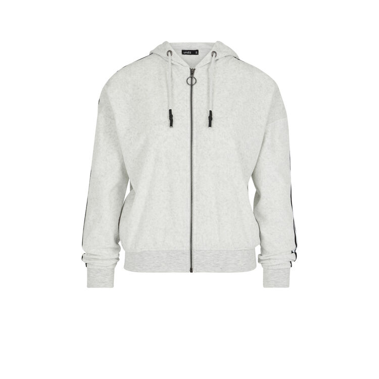 Sweat veste en velours helloiz gris clair.