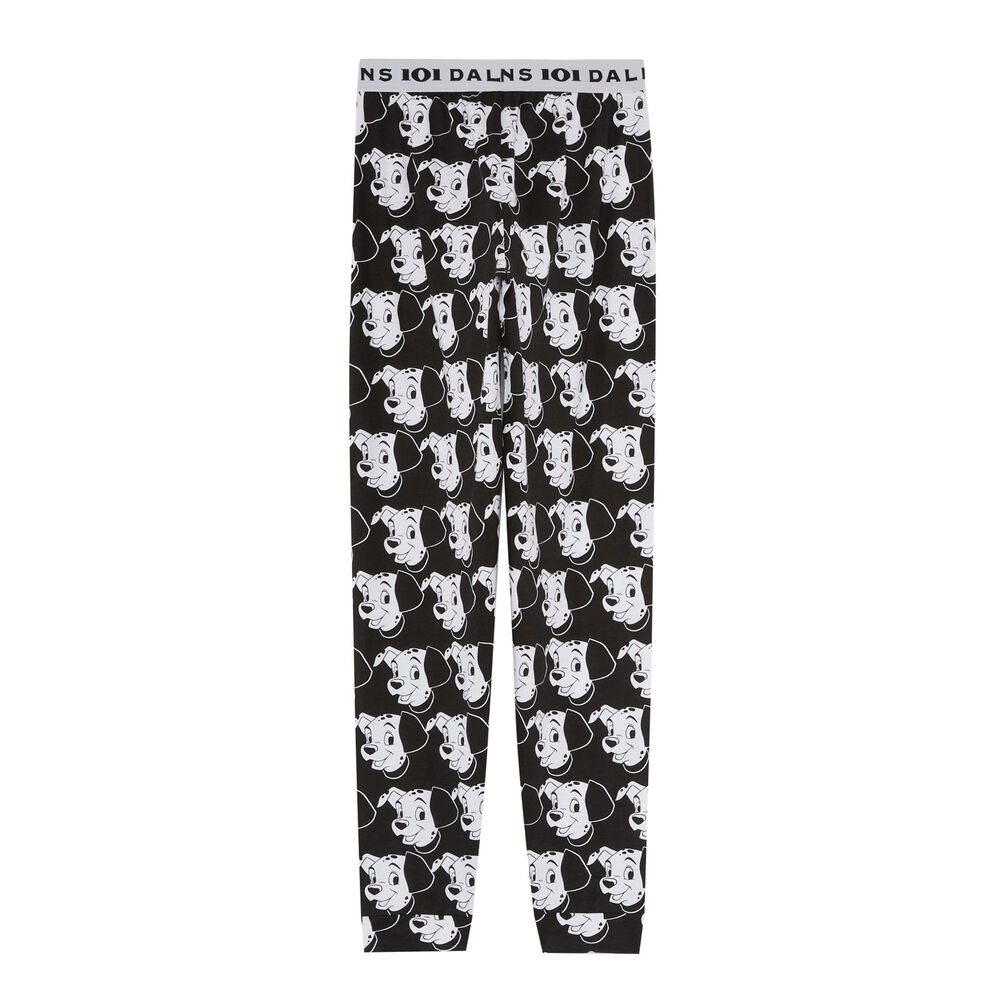 Broek met 101 dalmatiërs motief - zwart zwart.