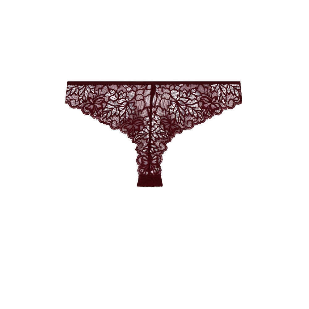 Tanga en dentelle - bordeaux bordeaux.