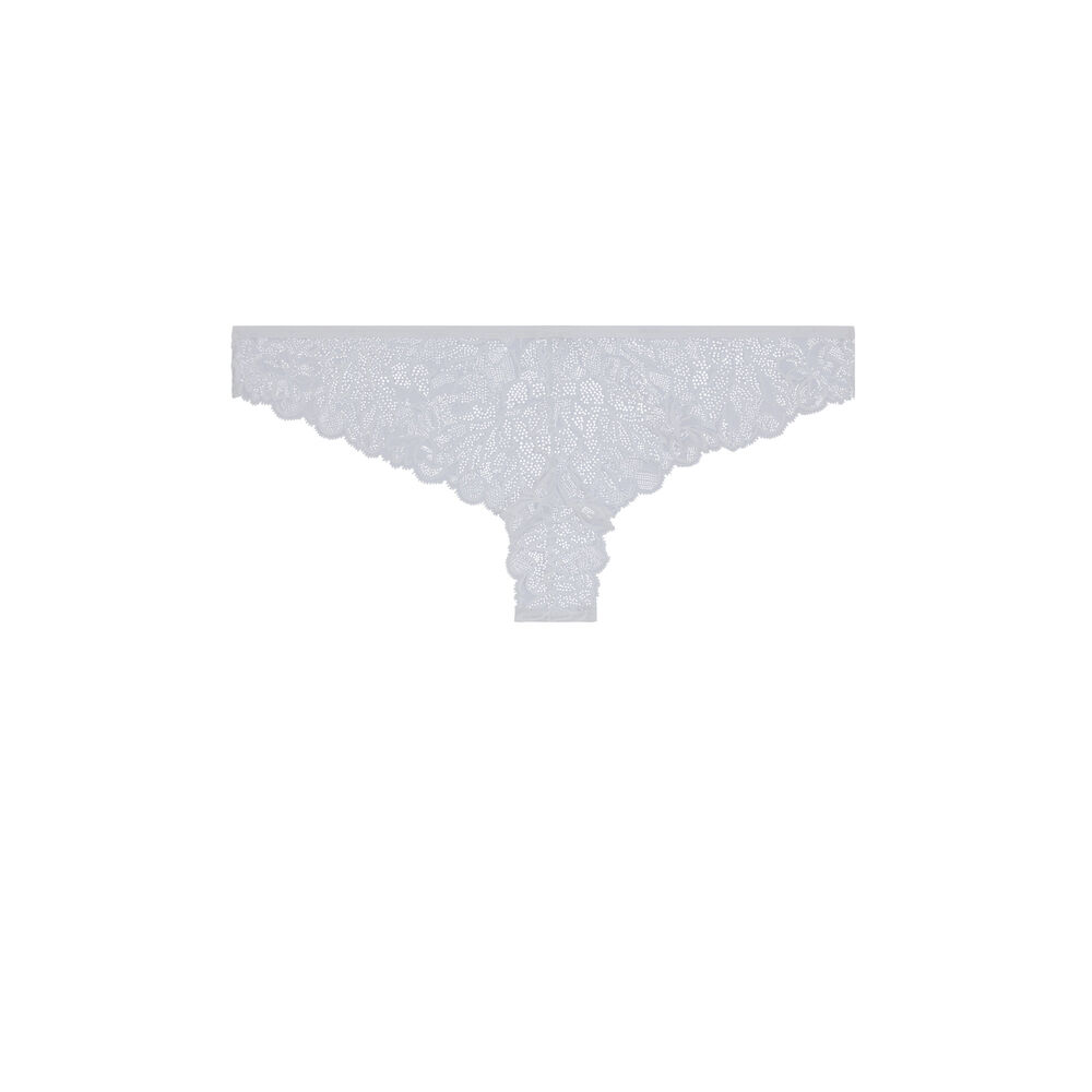 Tanga en dentelle - blanc blanc.