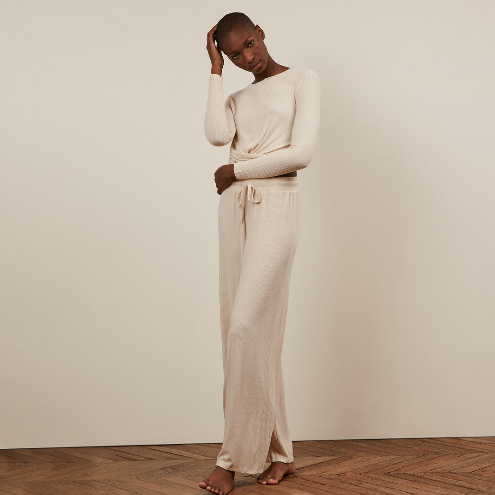 Pantalon large - blanc cassé blanc cassé.