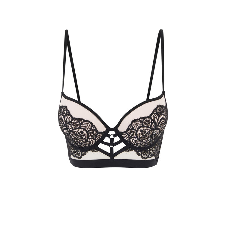 Soutien-gorge bustier push tulle/dentelle vivianiz vanille.