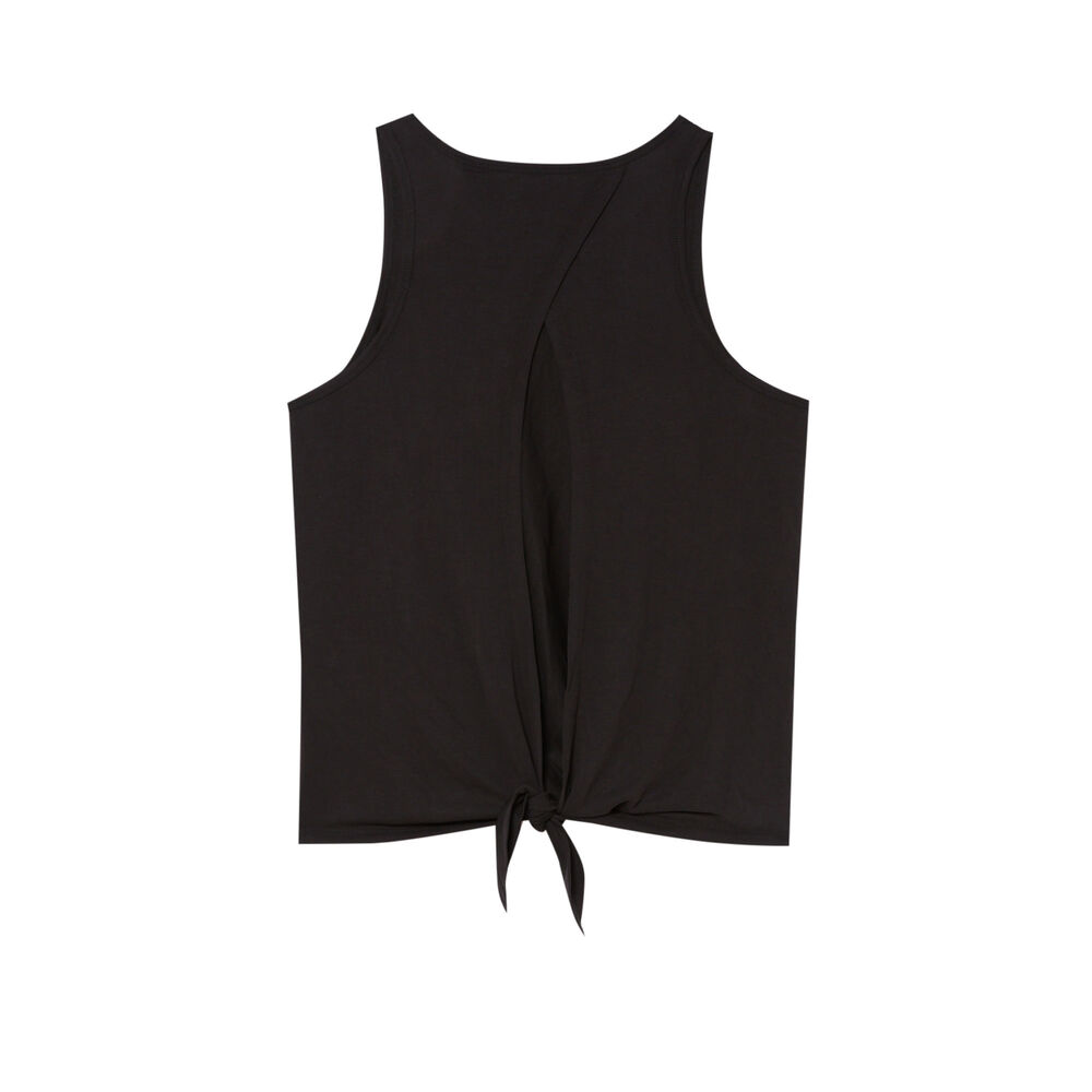 Sporttop met open rug - zwart zwart.