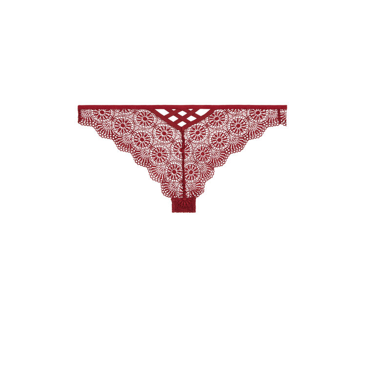 Tanga à dentelle totoiz bordeaux.
