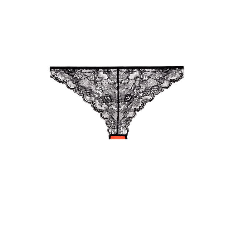 Tanga en dentelle new princiz corail fluo.