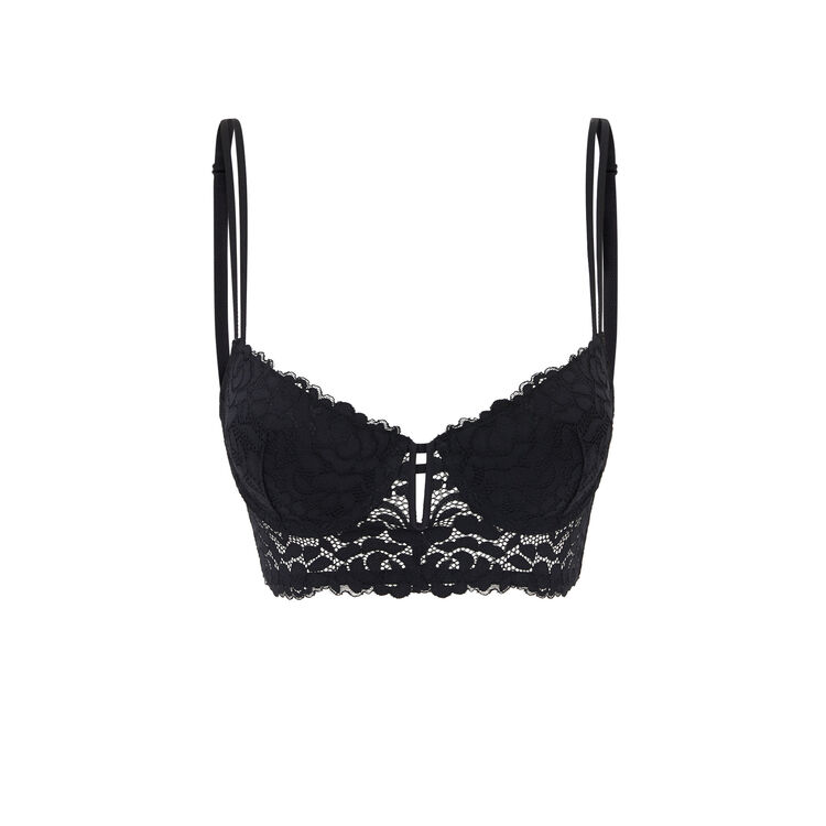 Soutien-gorge bustier ampli dentelle luluiz noir.