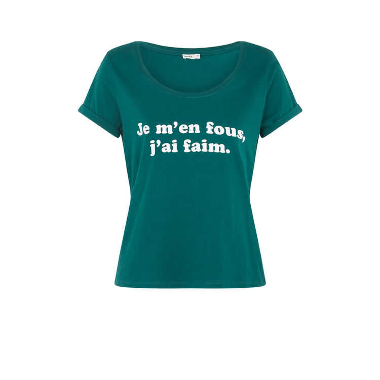 Top en jersey à message famoniz vert forêt.