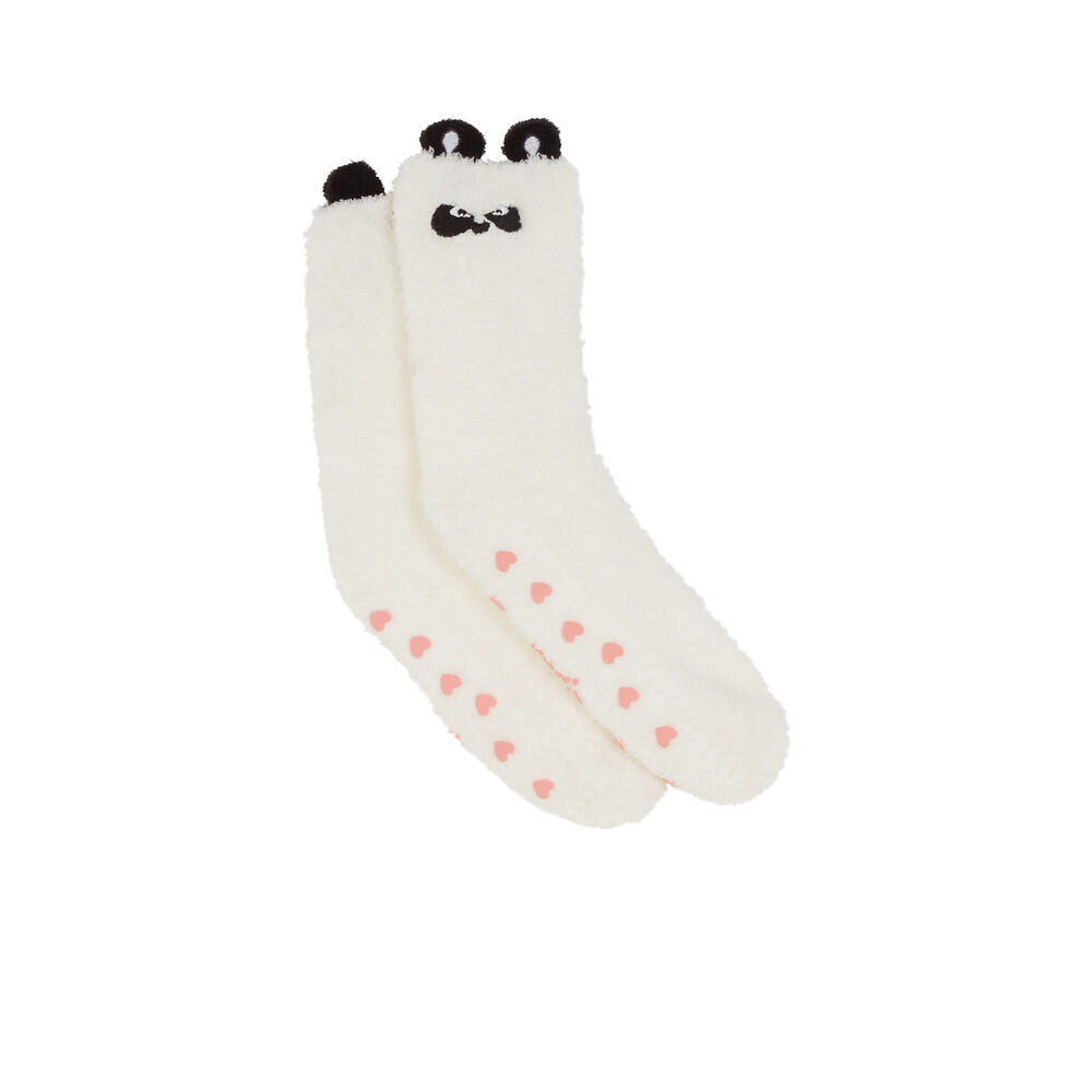 Chaussettes panda grognon - blanc blanc.