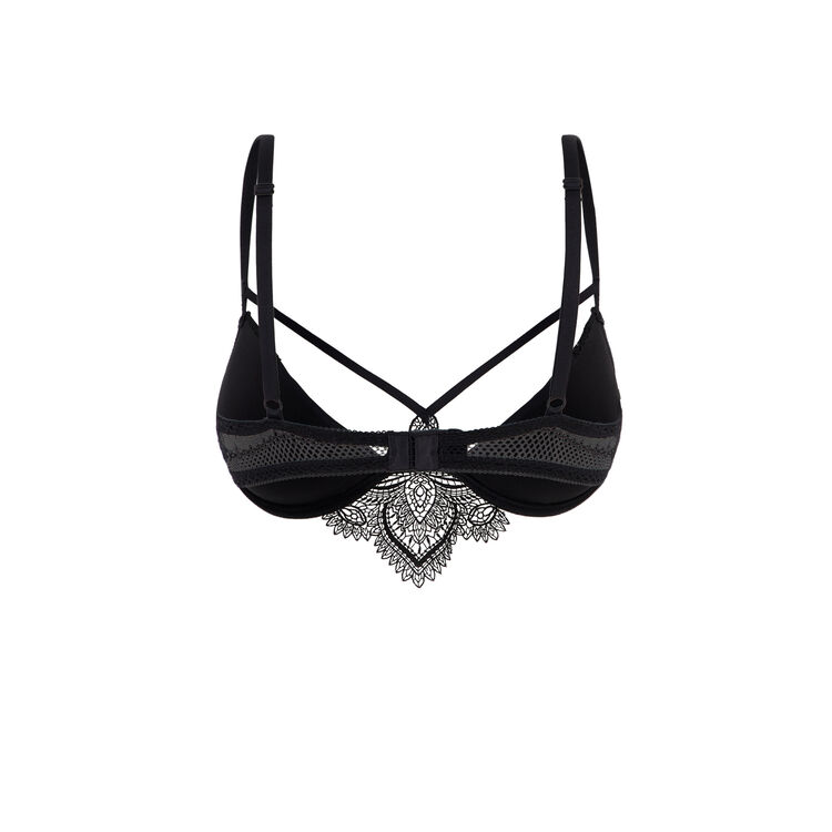 Soutien-gorge push en micro effet tatouage tattoogirliz noir.