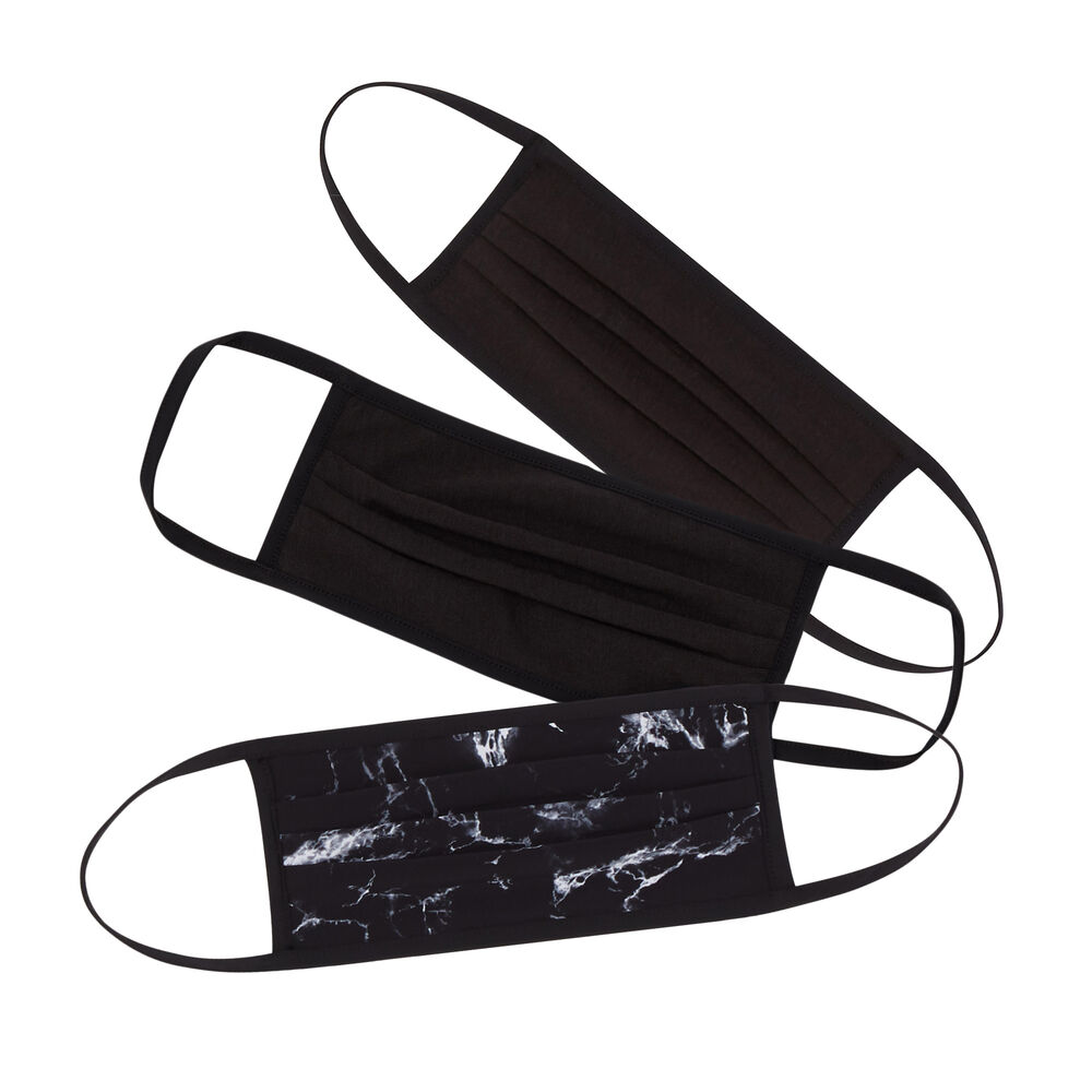 Lot 3 masques noir/marbre - noir noir.