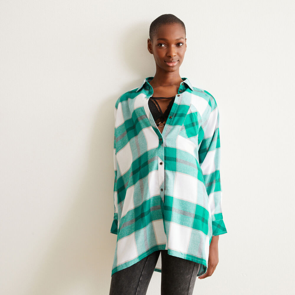 Tunique &agrave; carreaux - vert vert.