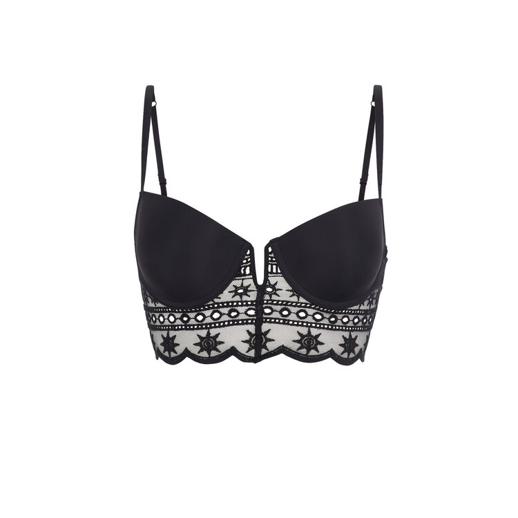 Soutien-gorge bustier push noir tocrobrodiz noir.
