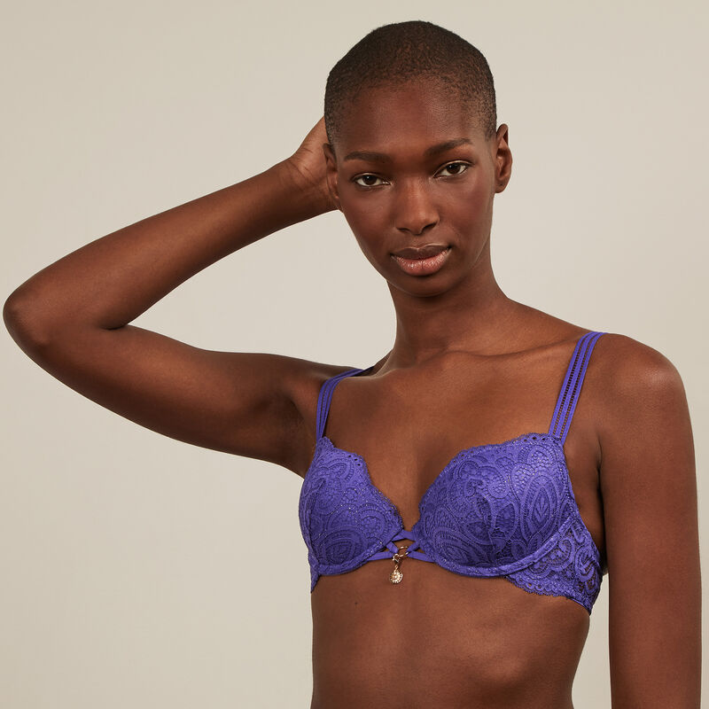 soutien-gorge ampli en dentelle brillante - violet soutien-gorge ampli en dentelle brillante - violet ;