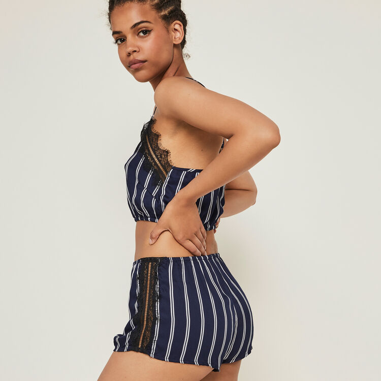 Short satin a rayures raynuitiz Short satin a rayures raynuitiz;