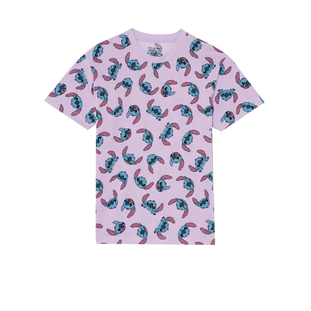 Top met stitch-print - paars paars.