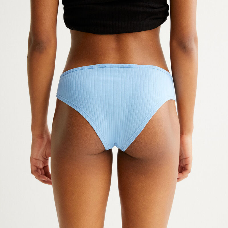 tanga en coton uni - bleu tanga en coton uni - bleu;