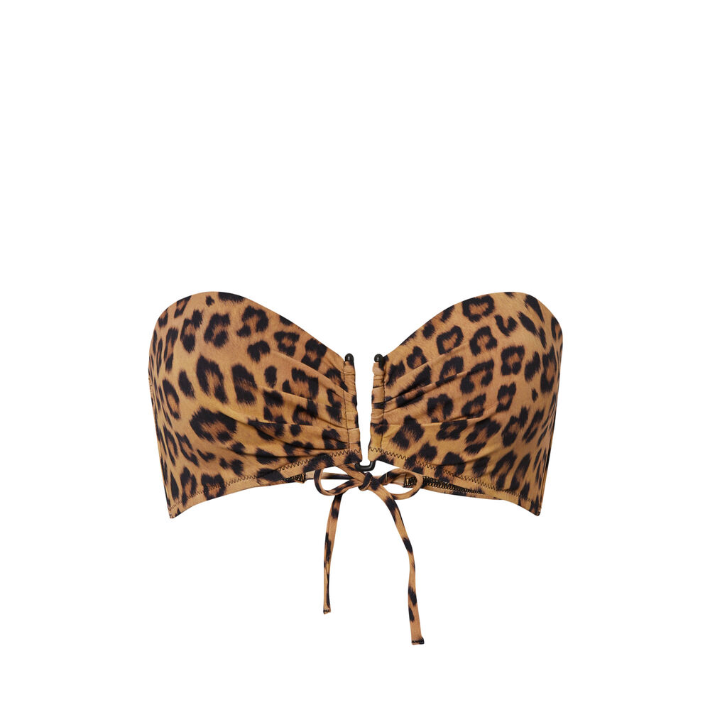 Bandeau-topje met luipaardprint - bruin bruin.
