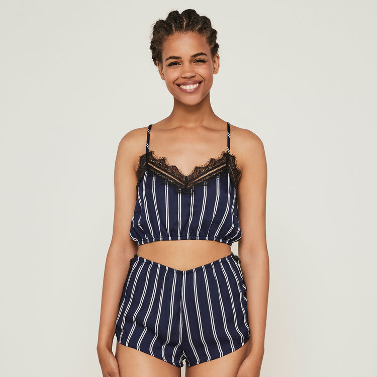 Short satin a rayures raynuitiz Short satin a rayures raynuitiz;