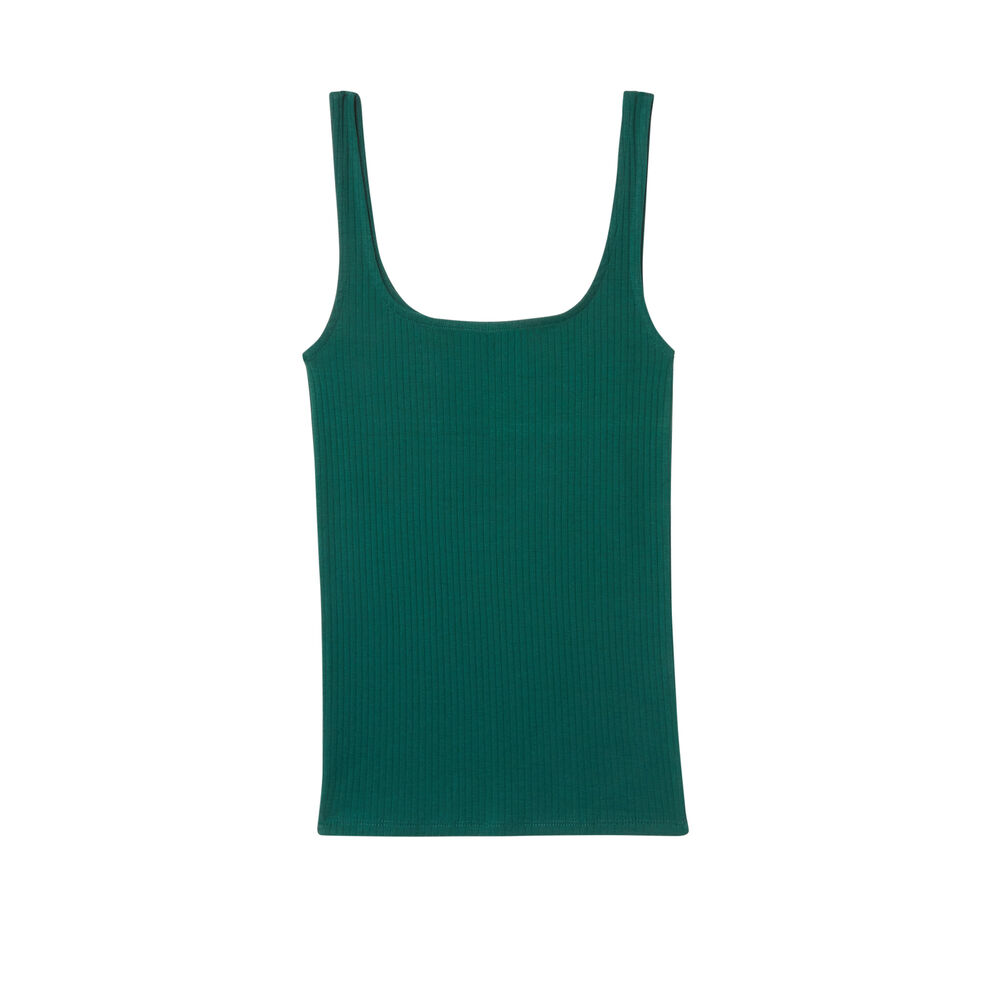 Débardeur en jersey uni - sapin vert.