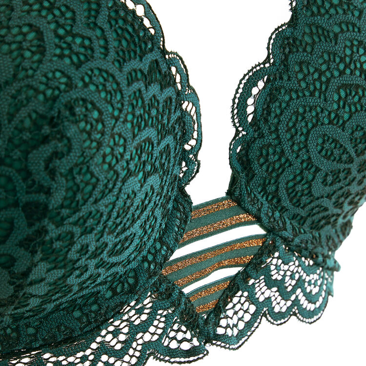Soutien-gorge bustier v push lurexbandiz vert.