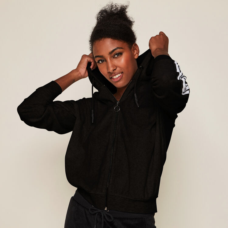 Pantalon large en velours helloiz noir.