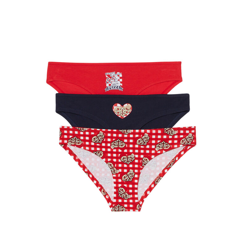 lot de 3 culotte pizzas lovers - rouge lot de 3 culotte pizzas lovers - rouge;