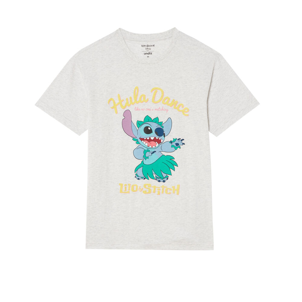 Top met stitch hula dance print - ecru ecru.