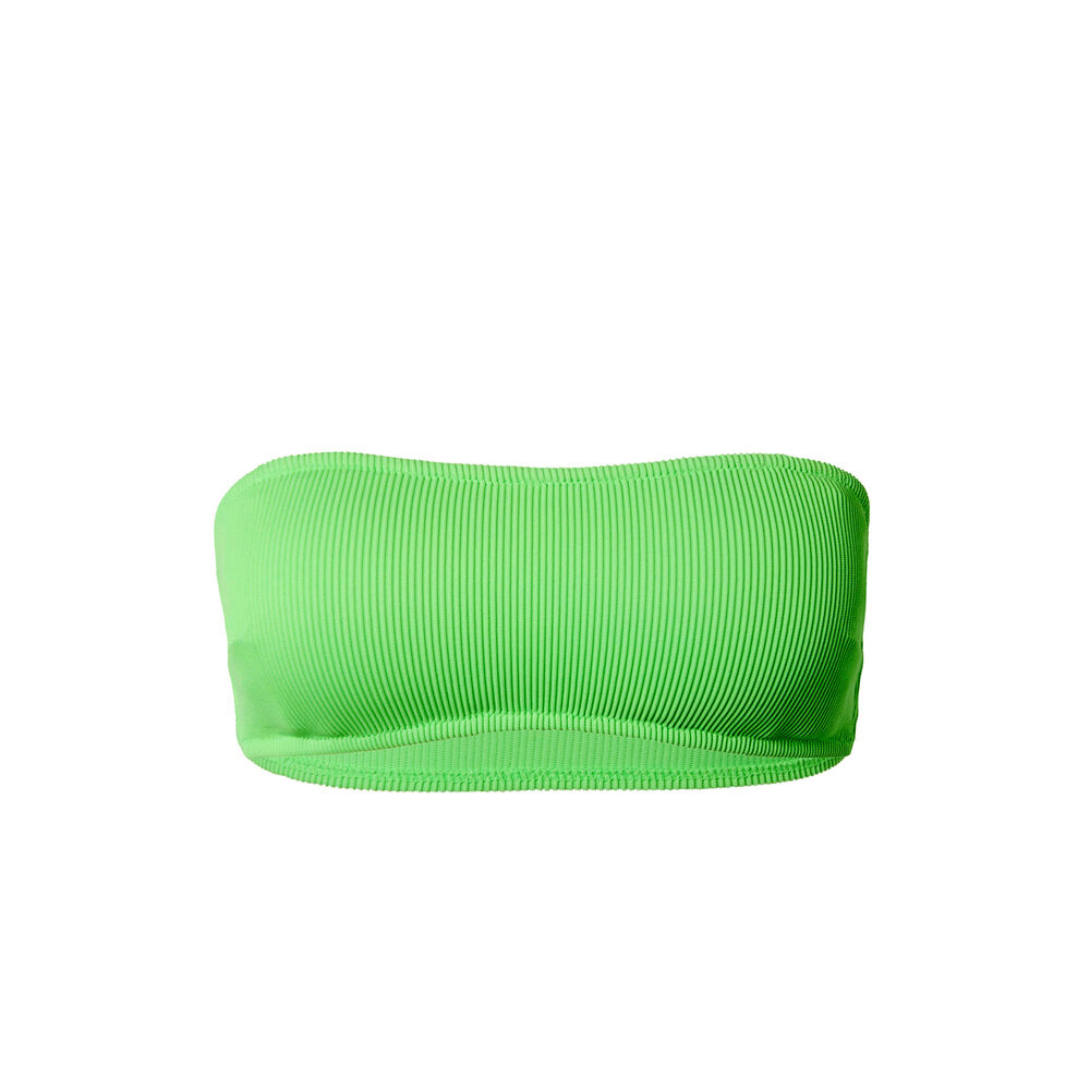 Bikinitopje in bandeau-vorm met wafelstructuur - groen groen.