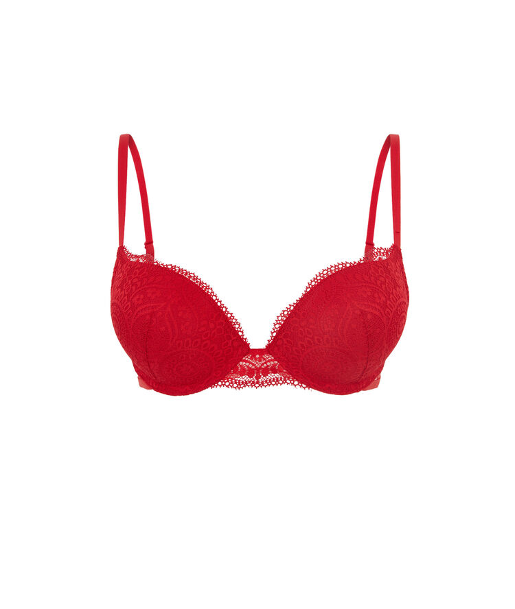 Soutien-gorge ultrapush en dentelle sabriniz rouge.