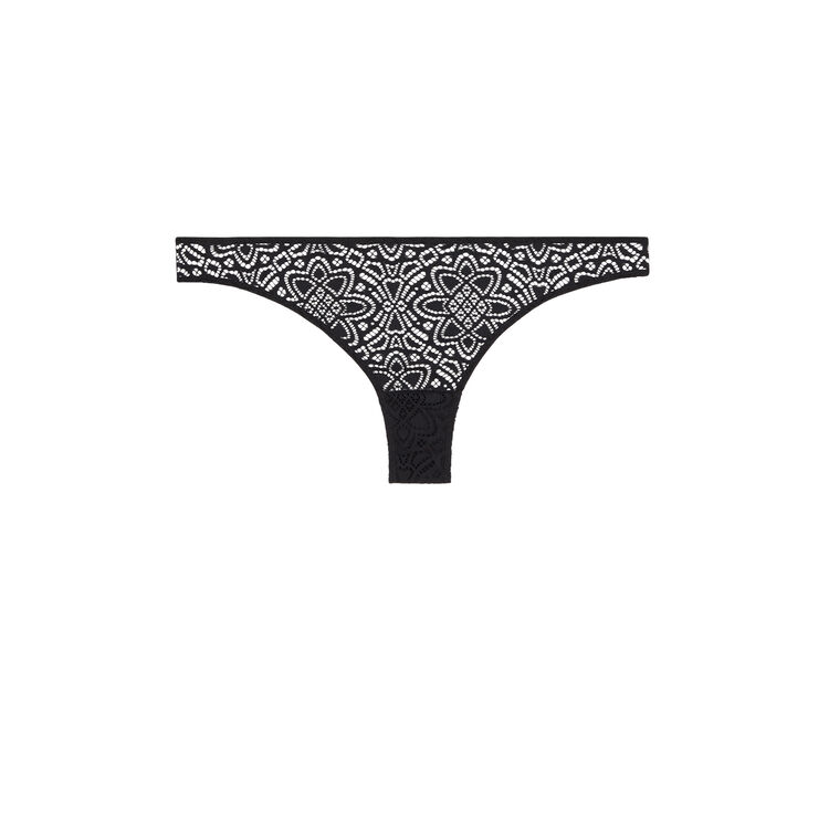 Tanga en dentelle marceliz noir.