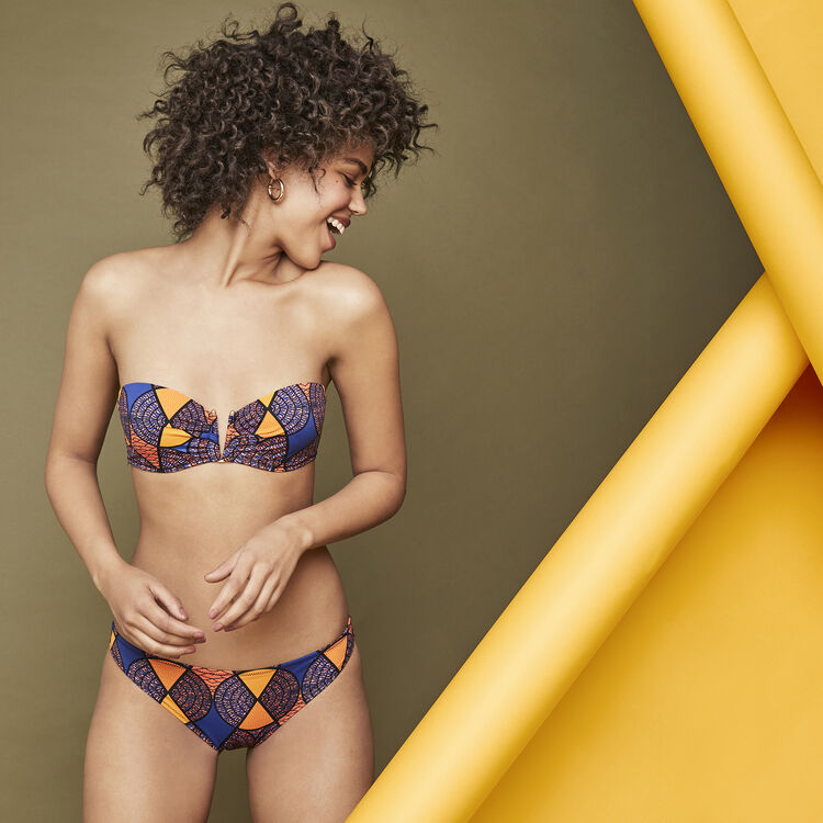 Haut de maillot de bain bandeau bleu afroiz blue.