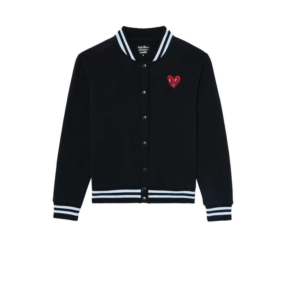 Keith haring jasje met hartenprint - zwart zwart.