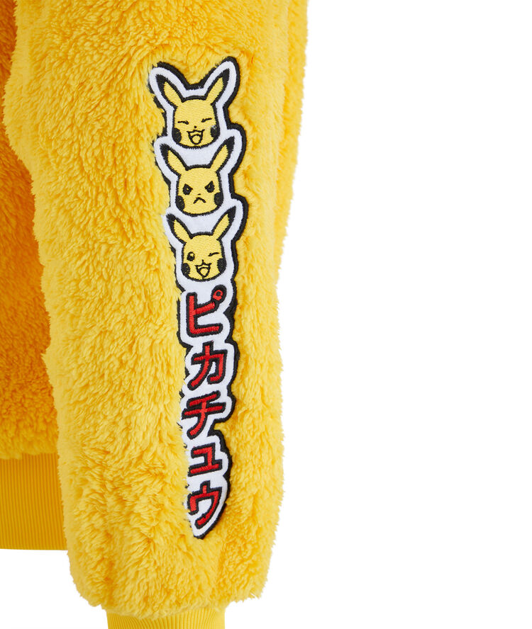 Veste polaire à capuche print pikachu pikaballiz jaune.