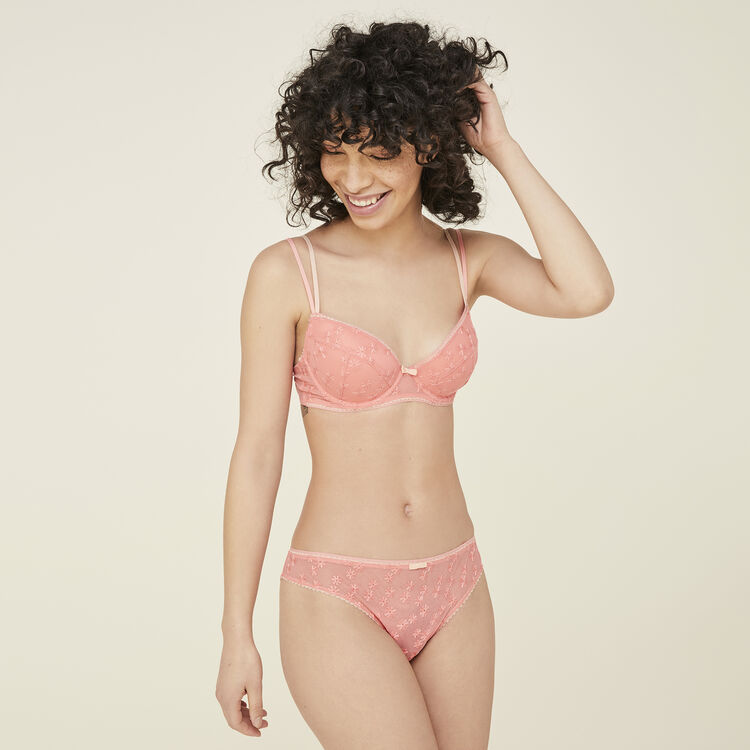 Culotte embroderiz rose pink.