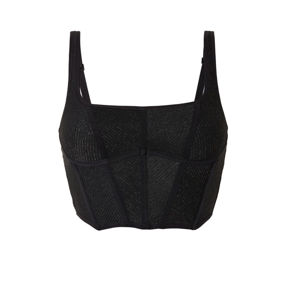 Aya x undiz kanten bustier - zwart zwart.