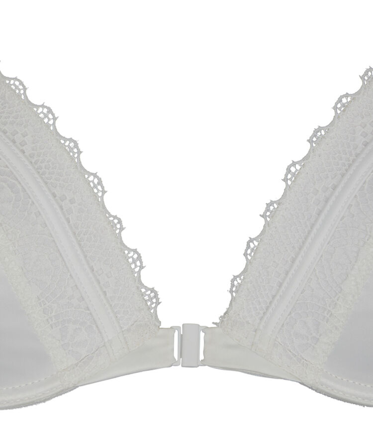 Soutien-gorge ampli satiné - blanc cassé blanc.