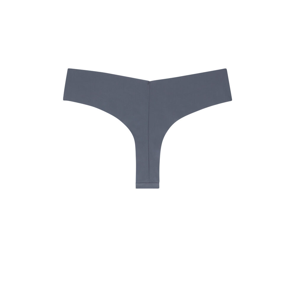 Tanga en microfibre uni - gris gris.