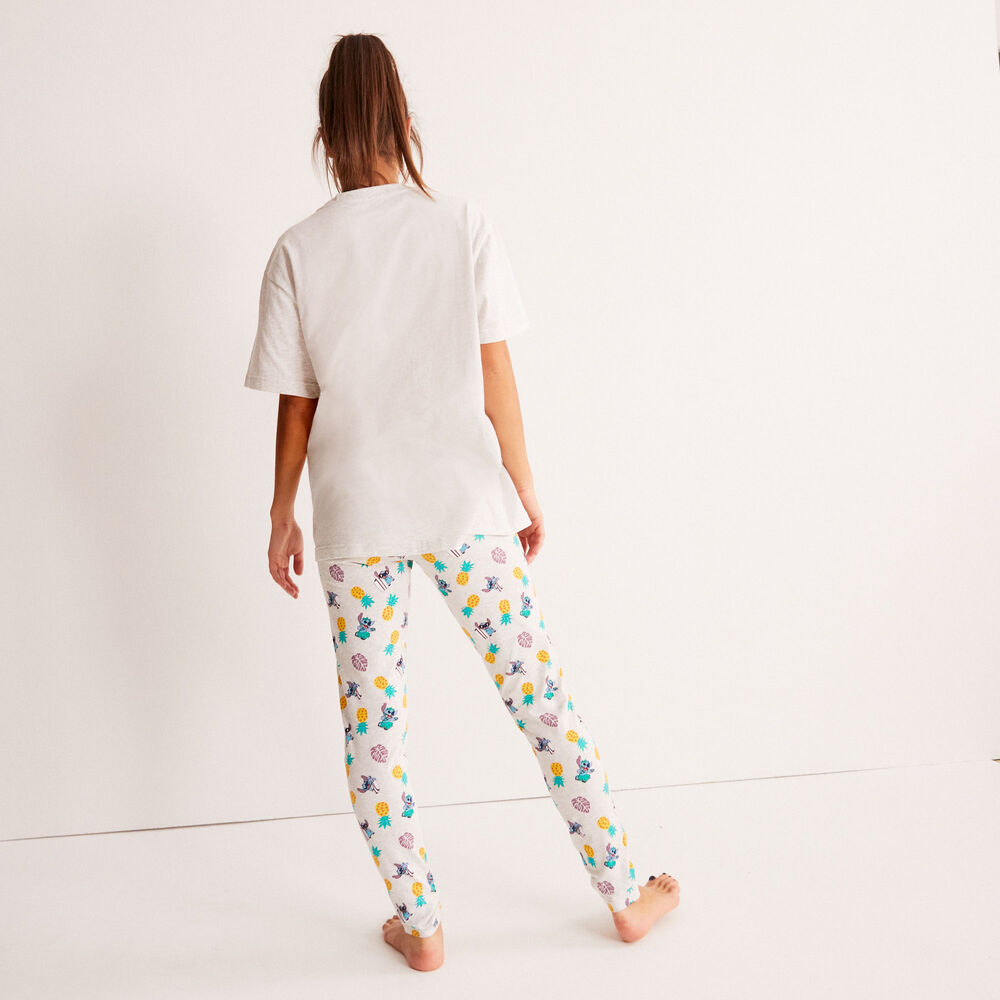 Leggings met stitch hula dance motief - ecru ecru.