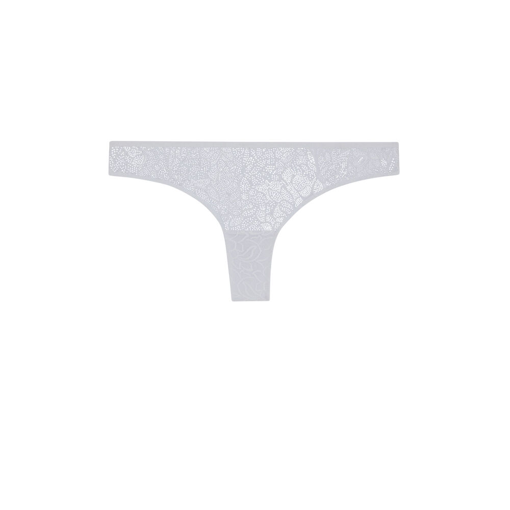 Tanga en dentelle - blanc blanc.