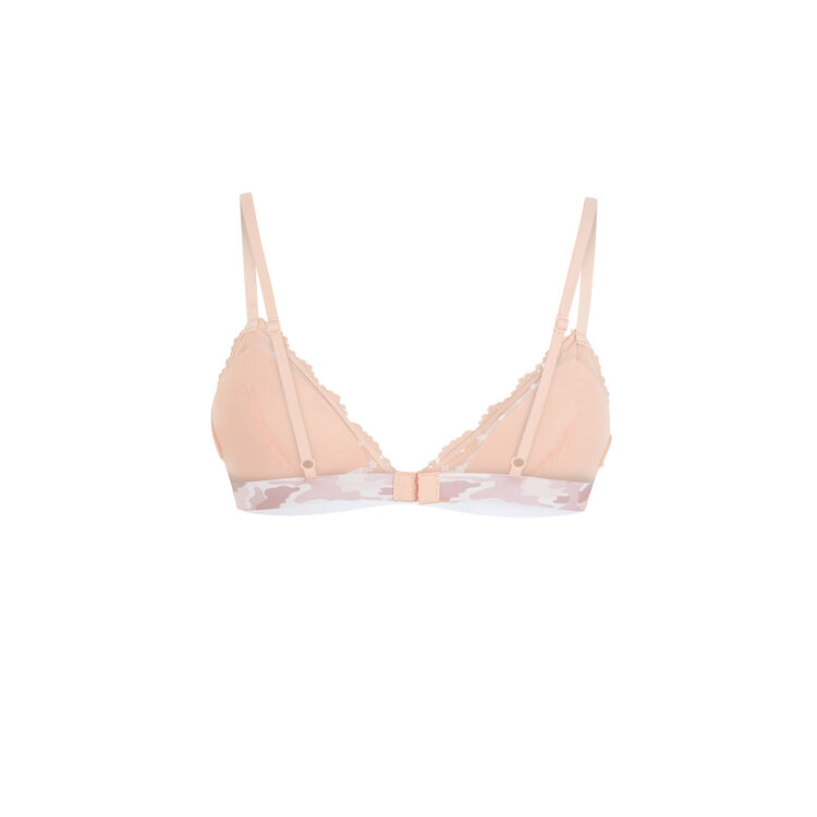 Soutien-gorge triangle dentelle detail camo coloramadiz rose poudré.