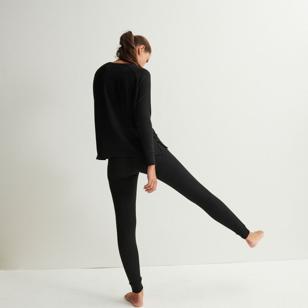 Pantalon en maille - noir noir.