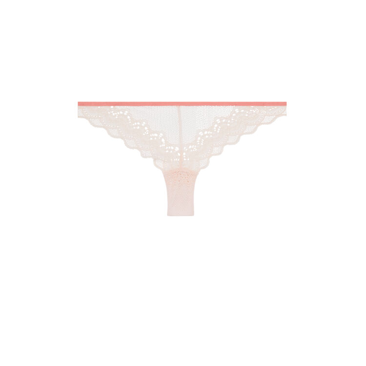 Tanga couleur pêche cherriz pink.