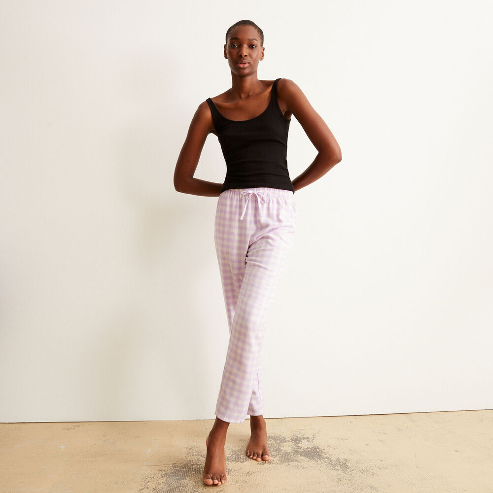 Pantalon &agrave; carreaux - rose rose.