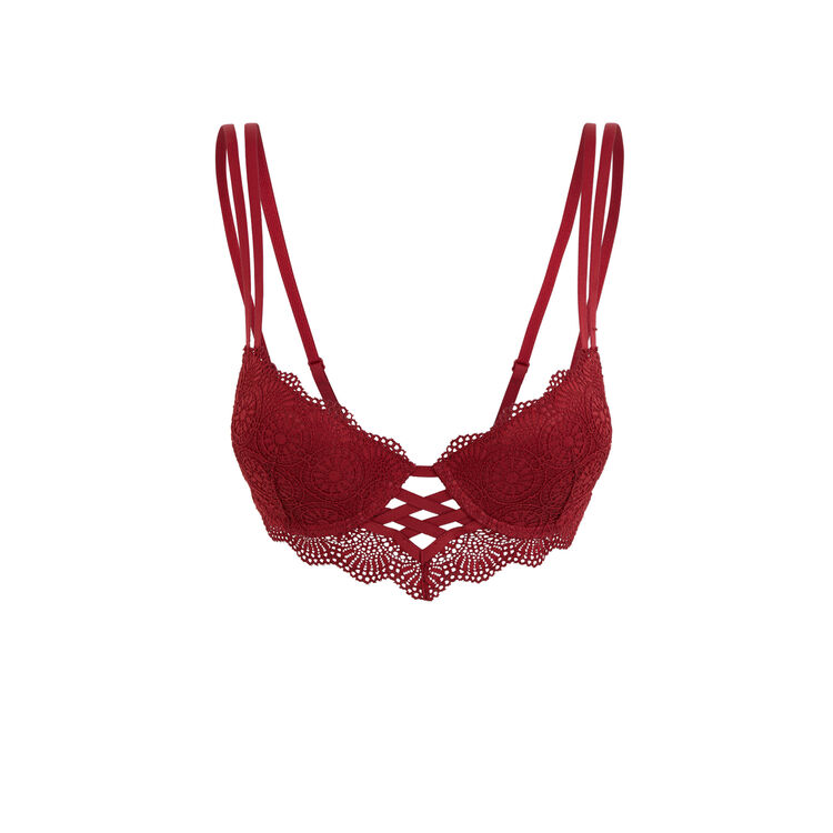 Soutien-gorge bustier push détail liens totoiz bordeaux.