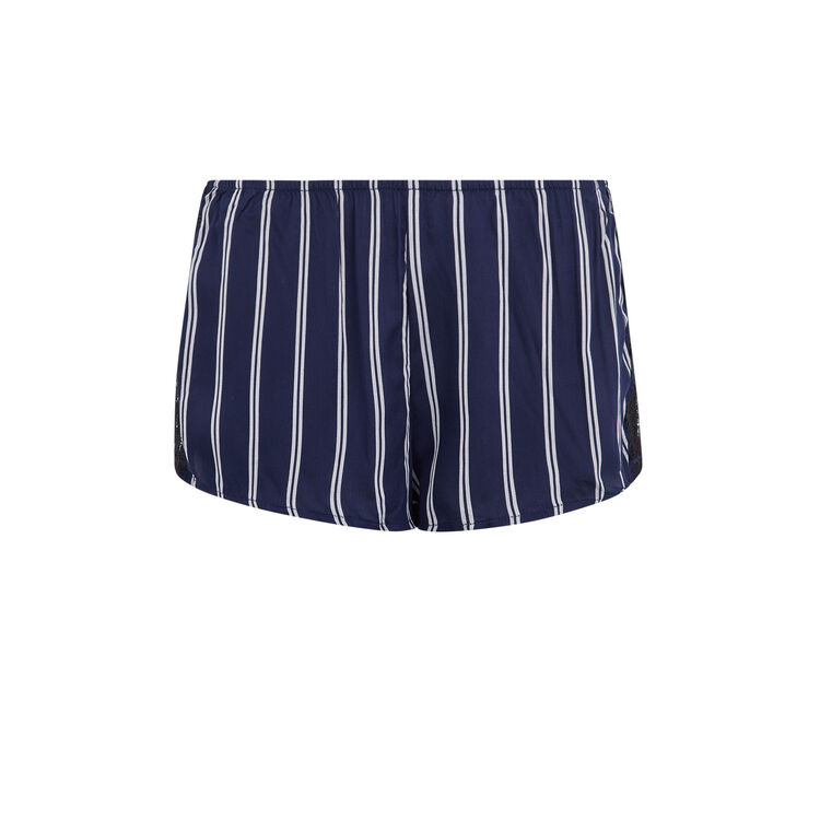 Short satin a rayures raynuitiz bleu marine.