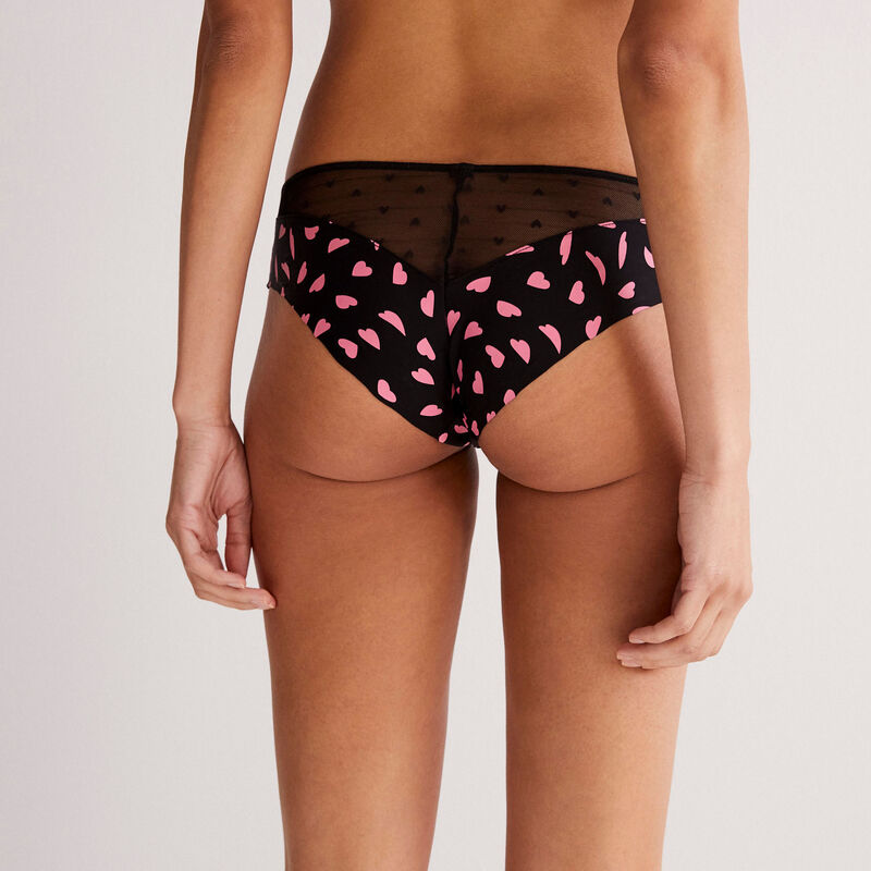 shorty met hartjesmotief - zwart shorty met hartjesmotief - zwart;