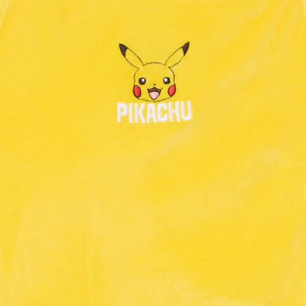 Pikachu crop top met fijne bandjes - geel geel.